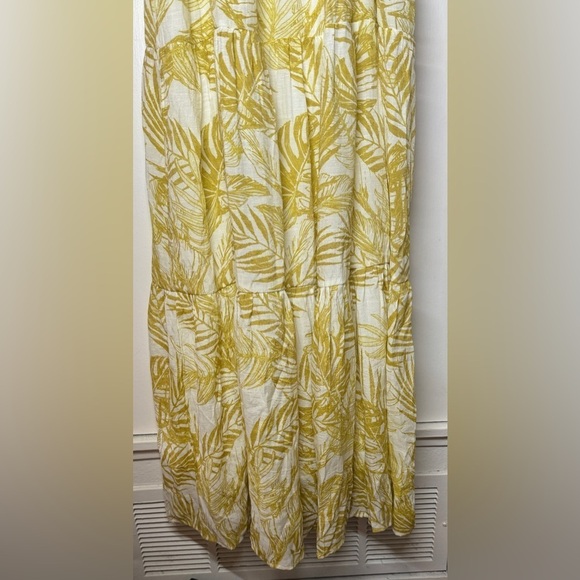 Nanette Nanette Lepore Maxi Tiered Ruffle Tropical Floral Palm White Dress 12 - Picture 11 of 13